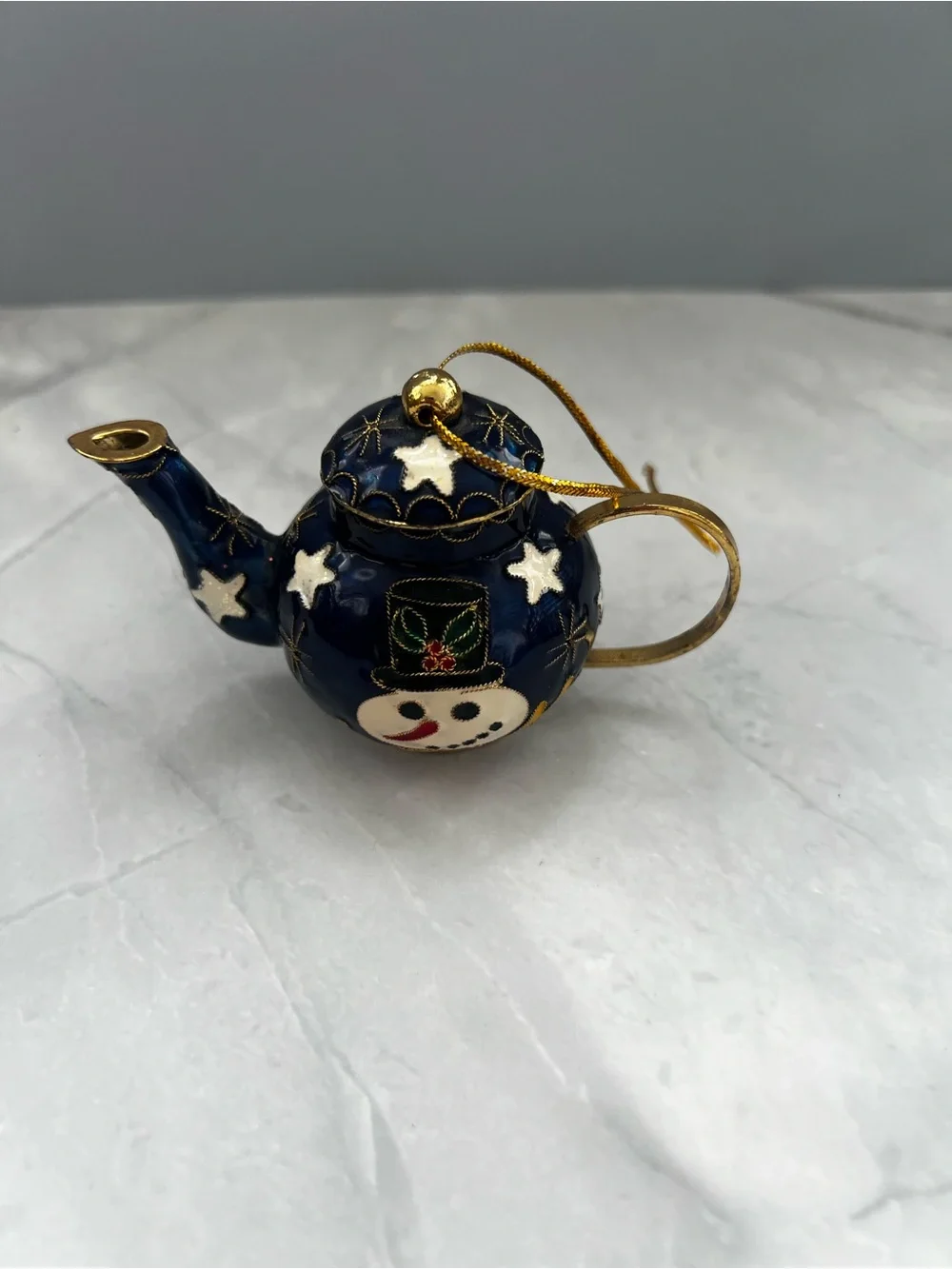 Snowman Teapot Christmas Tree Ornament